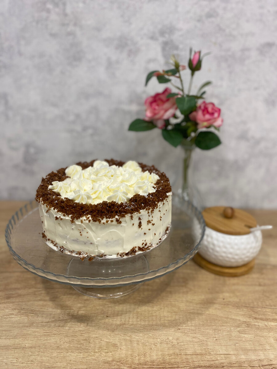 Нежный шоколадный торт с творожно-сливочным кремом
