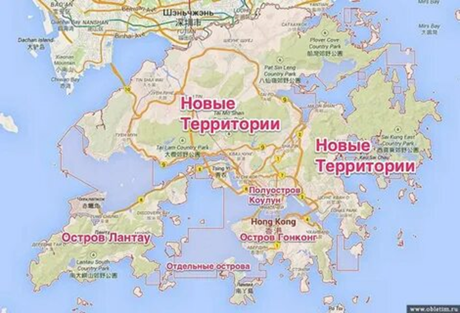 Карта Гонконга