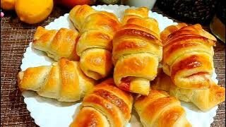 Рецепт КРУАССАНА 🥐 из дрожжевого слоёного теста! Простой рецепт.