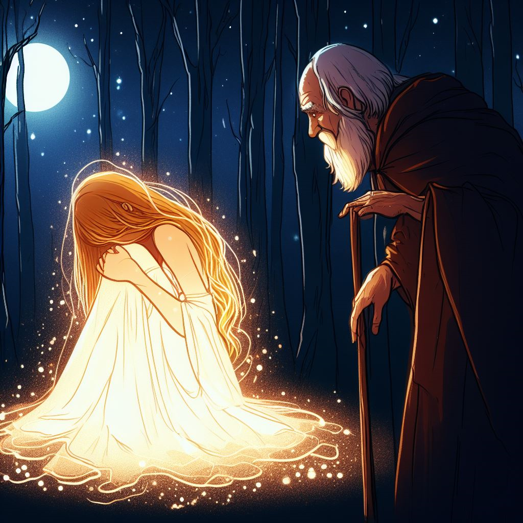 Голова девы была опущена вниз, а плечи чуть вздрагивали от беззвучных рыданий.