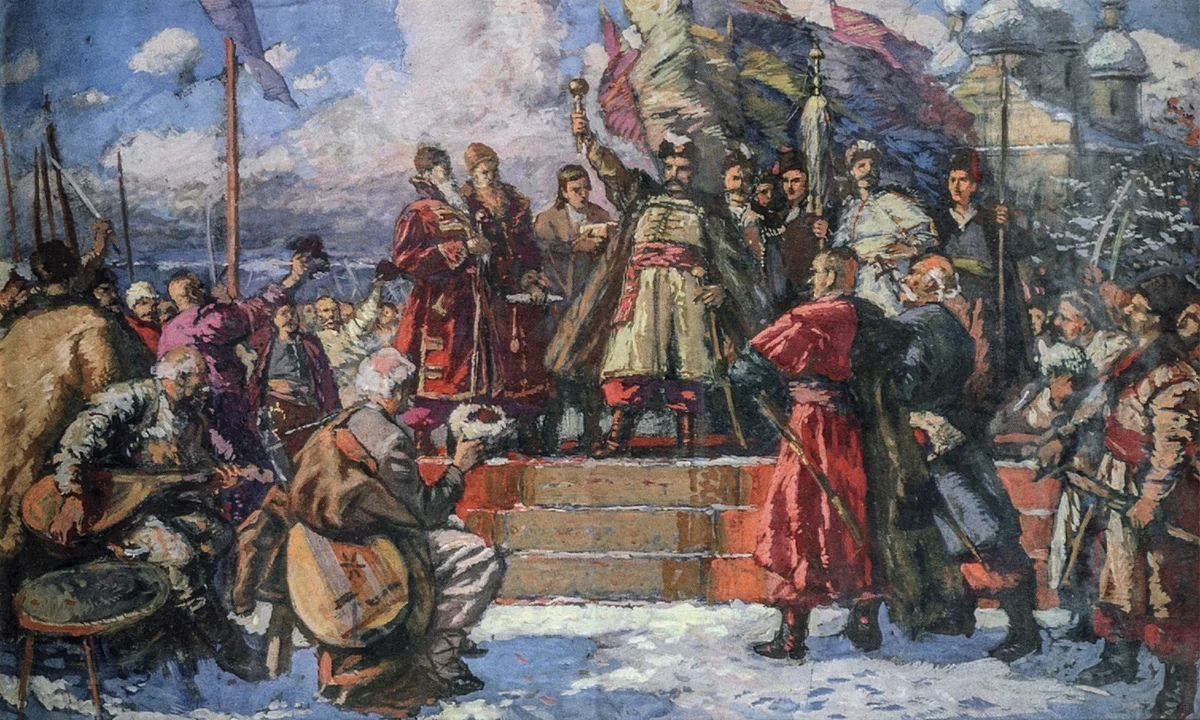 Кто возглавил освободительную борьбу против речи посполитой. Переяславская рада 1654 картина.
