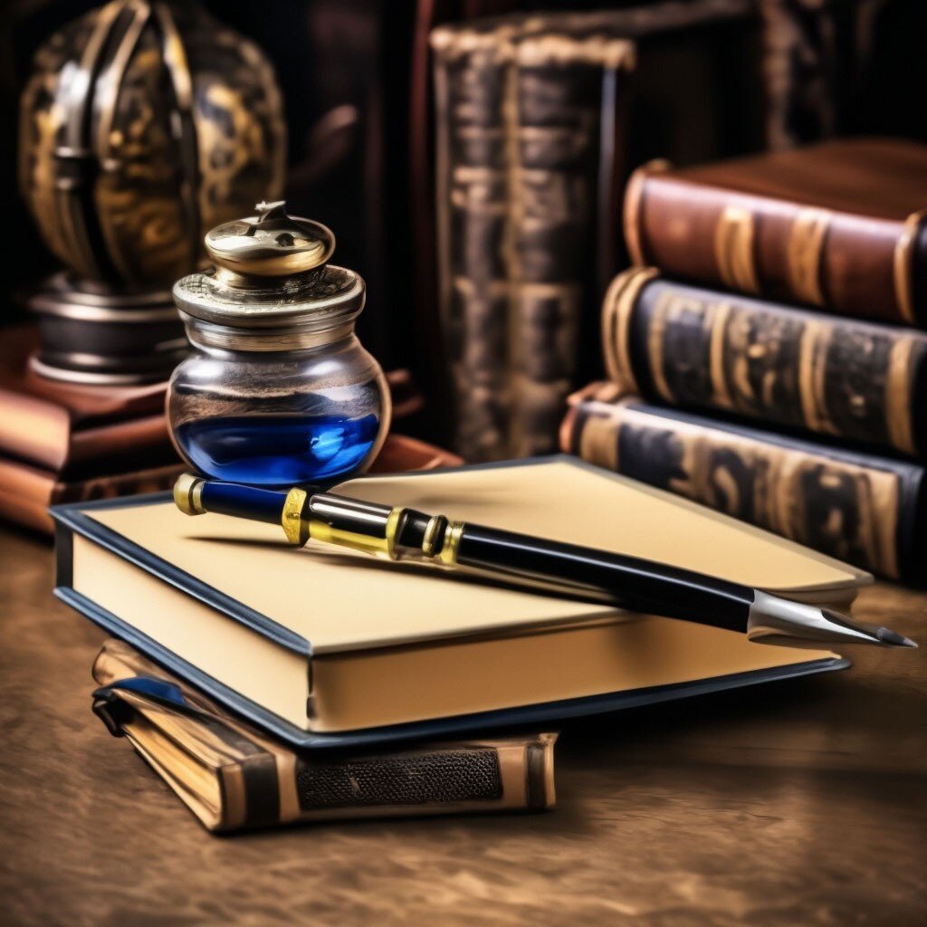 Стол писателя. Иллюстрация создана нейросетью в приложении Шедеврум