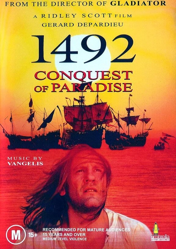"1492: Завоевание рая" (1992). Режиссер Ридли Скотт. Композитор Вангелис