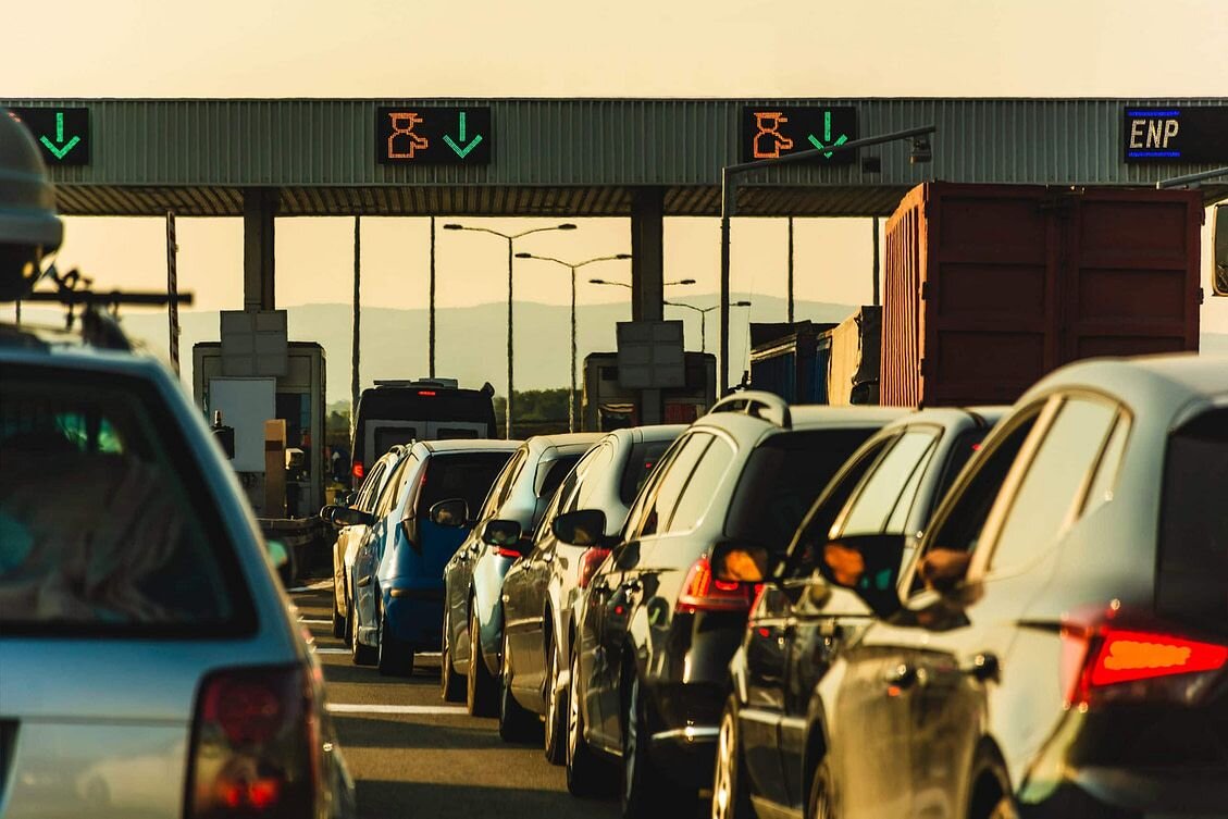 Traffic point. Tollbooth Operator.