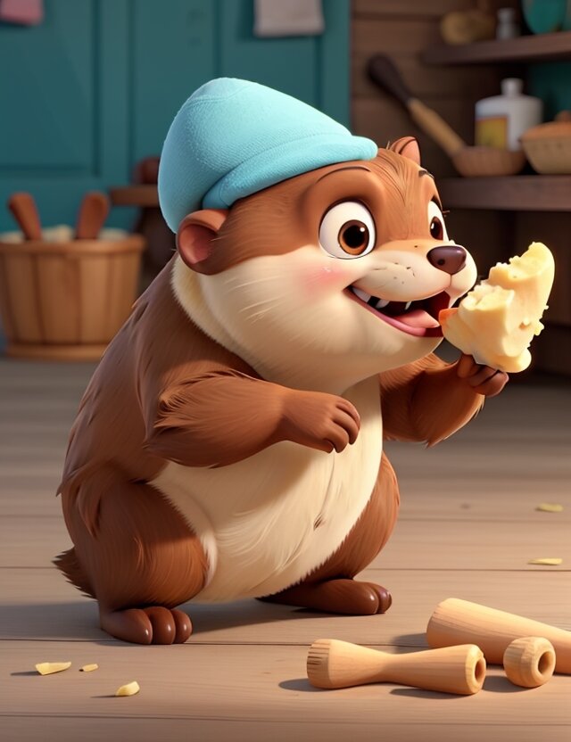 Да щенки бываю похожи на бобров. Грызут.... картинка я +ИИ