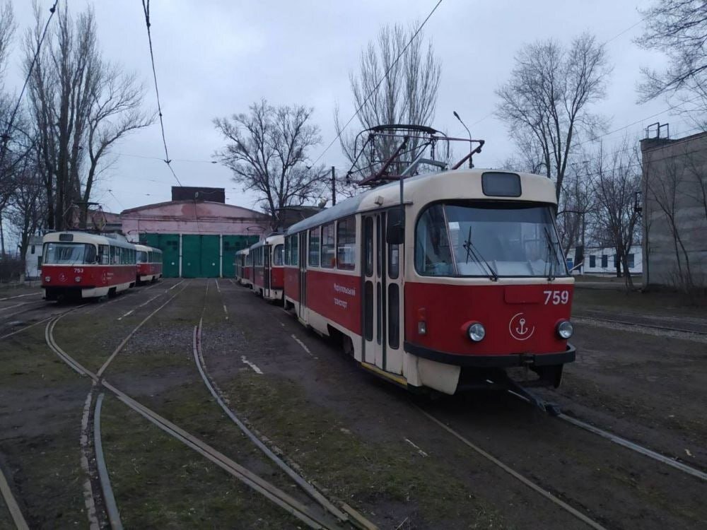 Мариупольское трамвайное депо № 2. Фото сделанное водителем трамвая. 25 февраля 2022 года. 