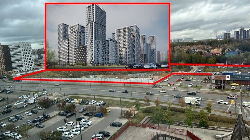 Судя по ренденру, застройщик планирует вместить на участке 4 га максимум жилой площади. Настоящий Бунинский Сити