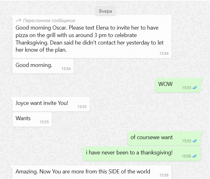 Оскар  - колумбиец, но хорошо говорит по-английски. 