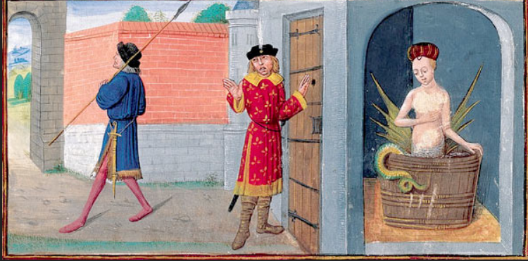 Миниатюра из рукописи «Роман о Мелюзине» Жильбера де Меца, около 1410 г.