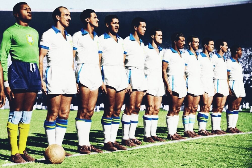 Состав сборной Бразилии перед знаменитым финалом на Маракане в финале 1950 года