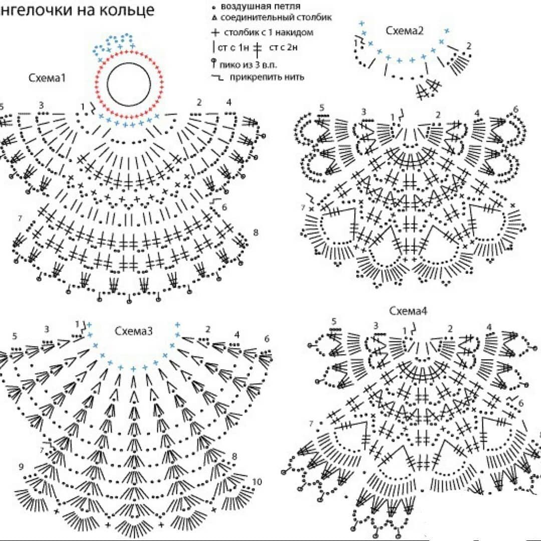 Схемы вязания ангелов крючком