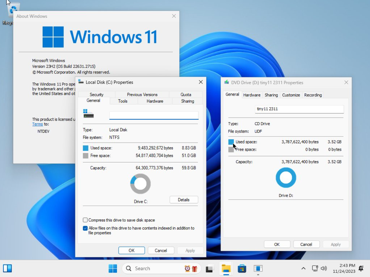 Компактные windows. Windows 11 tiny. Tiny 11 os.