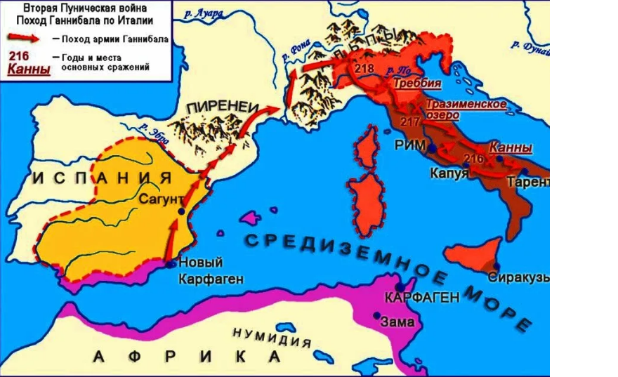 Поход Ганнибала через Альпы. III век до н.э.