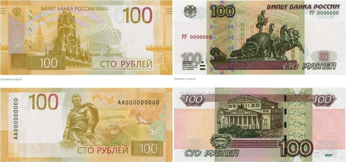 100 рублей 2024 фото