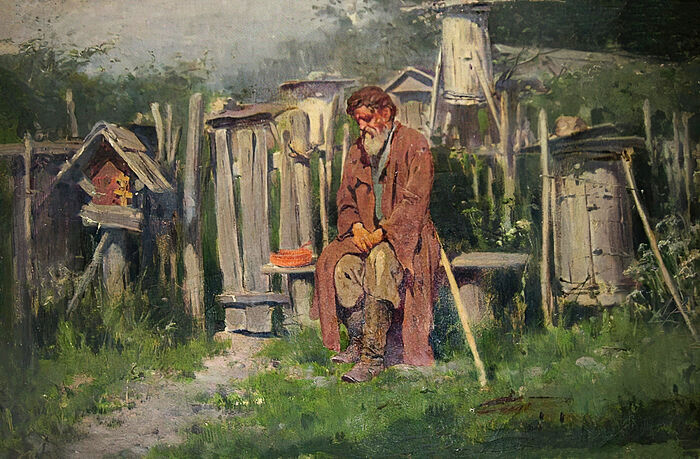 На пасеке. Художник: Виктор Андреевич Симов