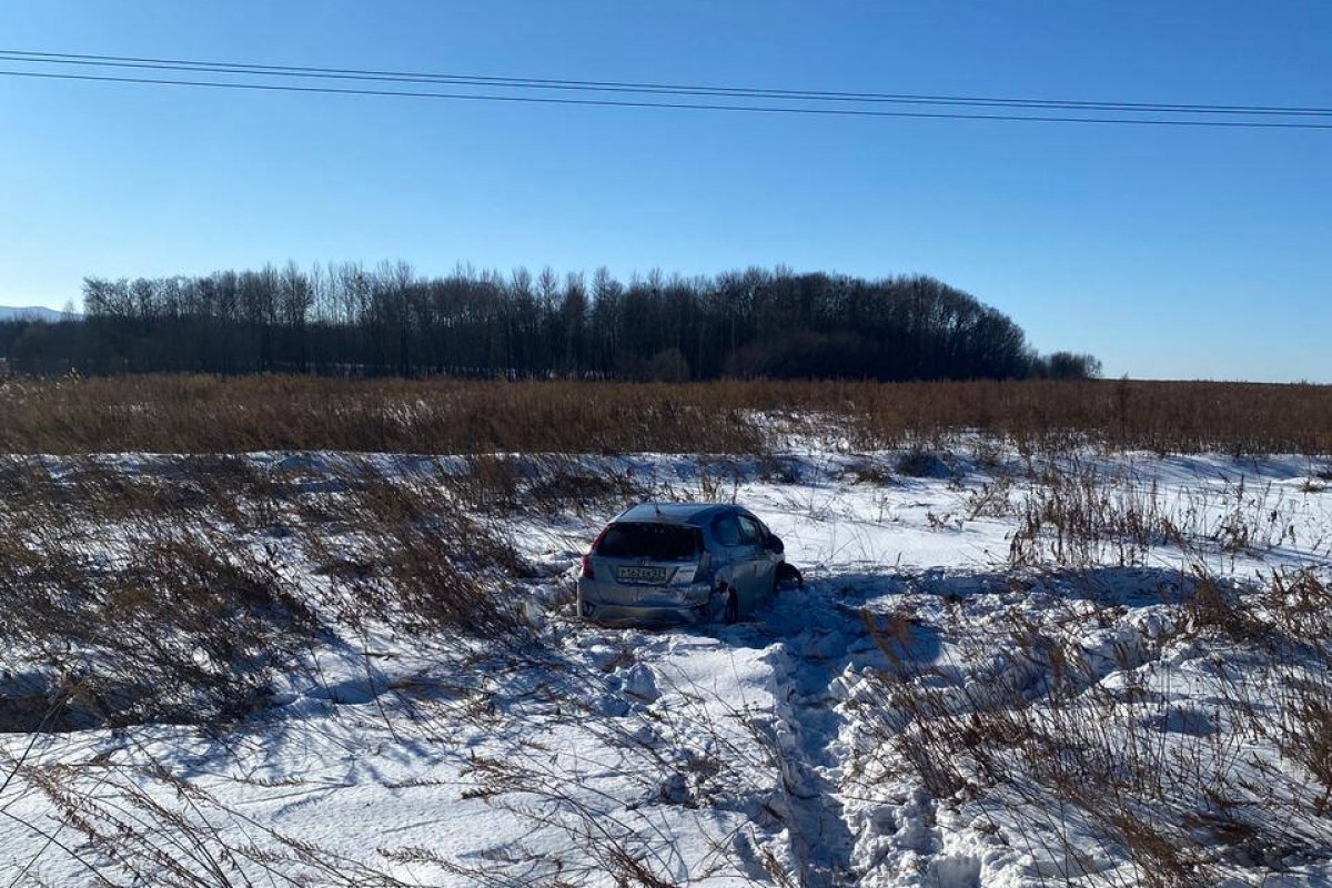    Под Хабаровском пьяный водитель вылетел в кювет, пассажир пострадал