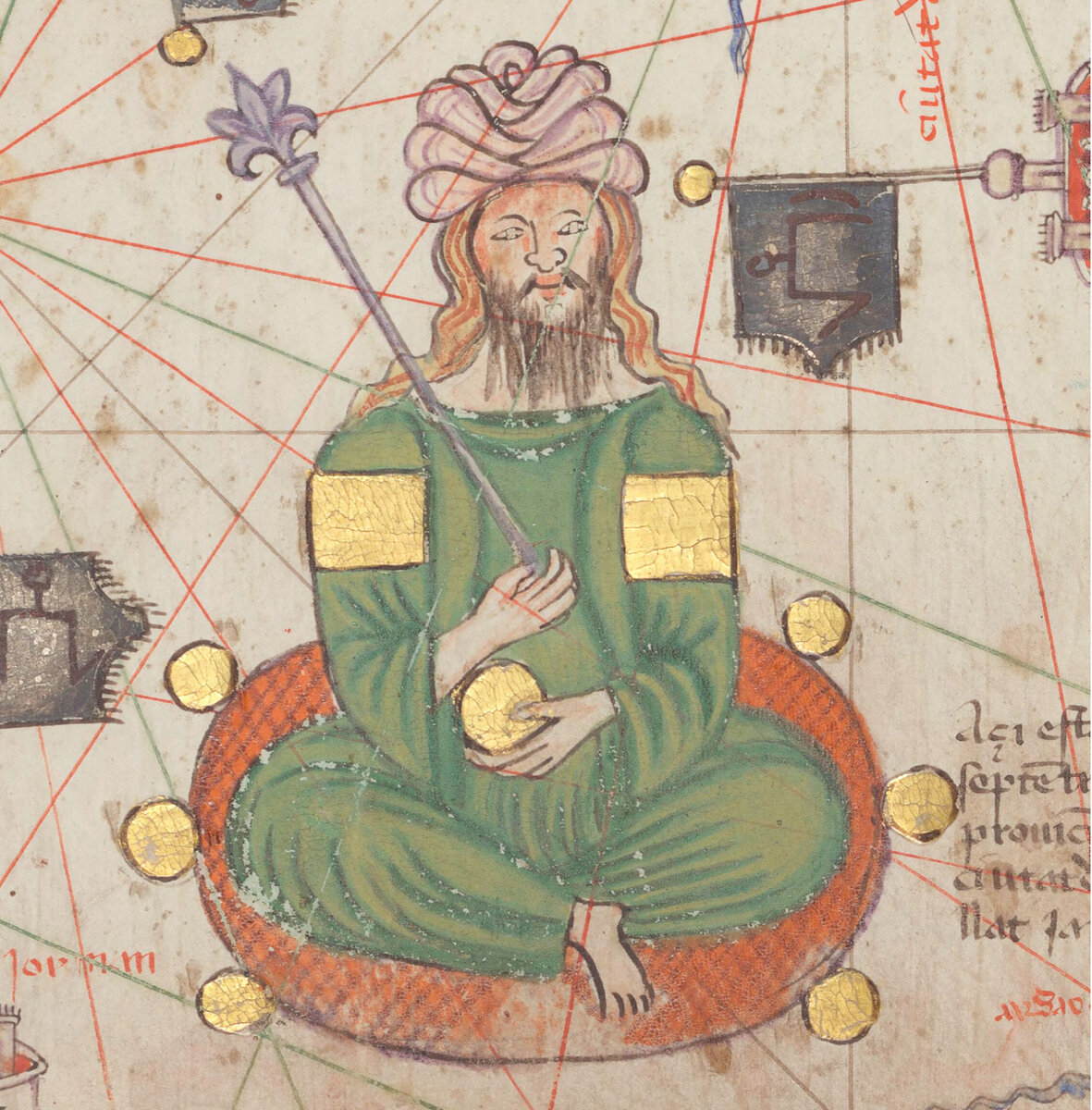 
Условный портрет Джанибека в Каталанском атласе (1375)
Источник: ru.wikipedia.org