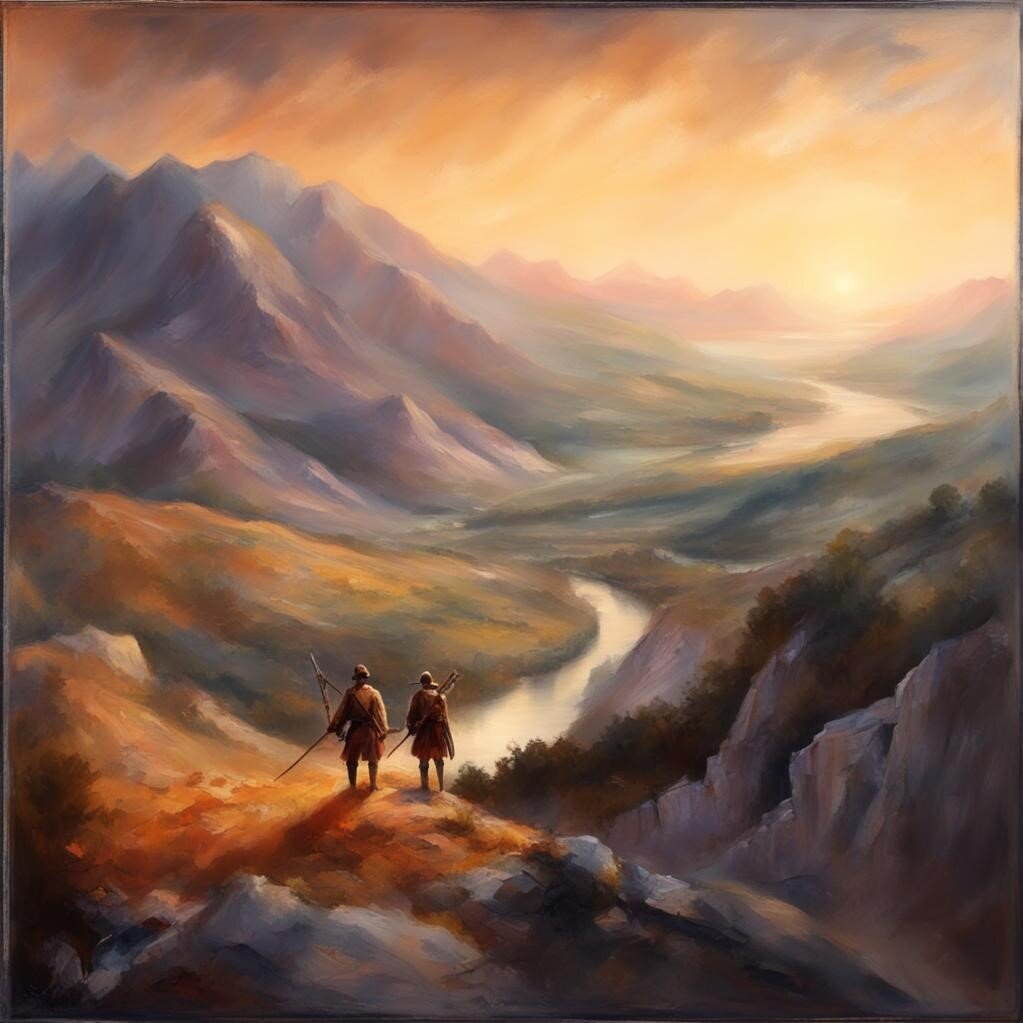 Горная долина. Холст. Масло. Картинка создана нейроетью.