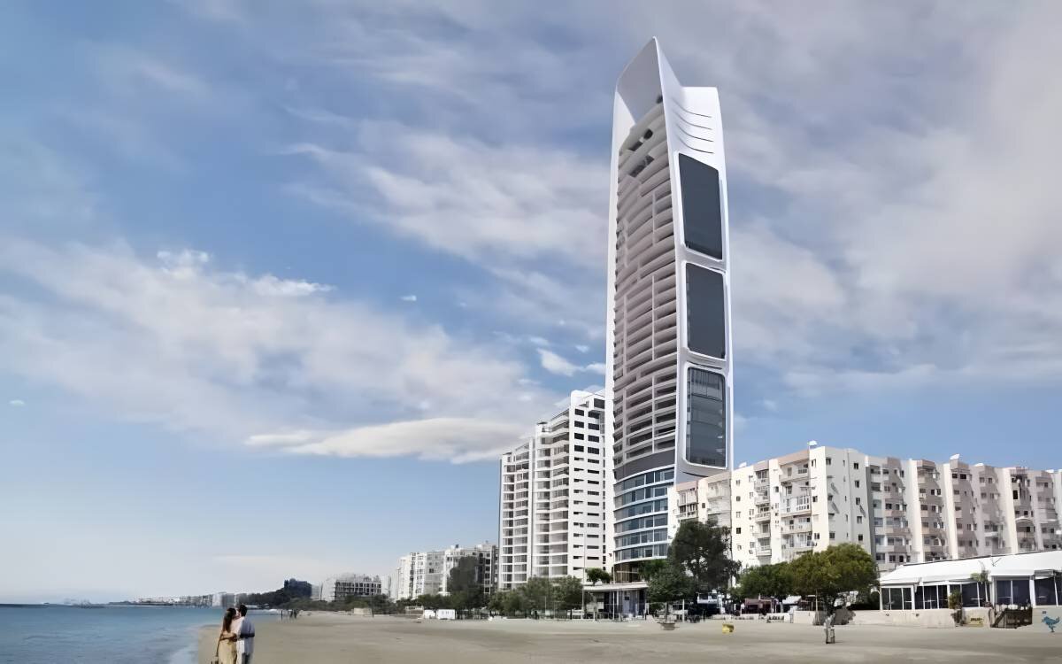 Пугачева в лимассоле. Лимассол небоскребы. One Tower Limassol. Кипр Лимассол башня. Высотки Лимассола.