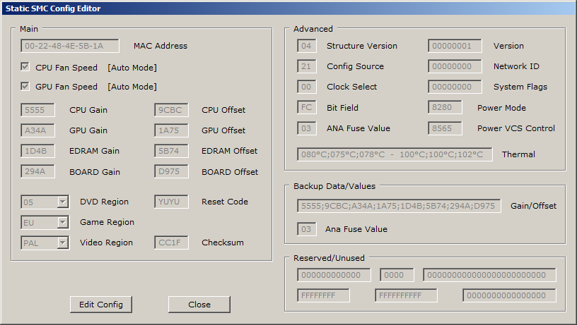 Edit config