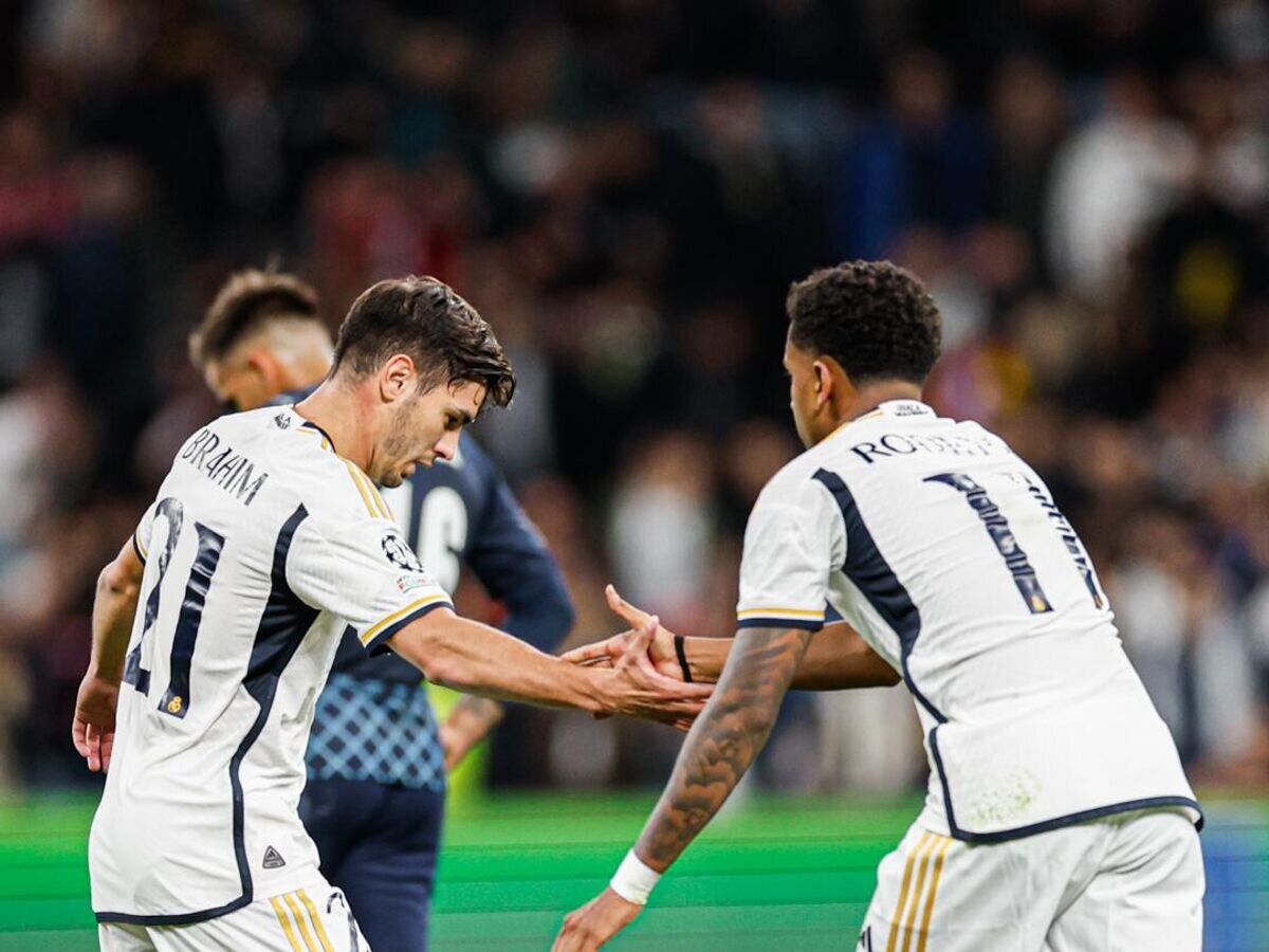    Игроки "Реала" Браим Диас (слева) и Родриго © Фото : Пресс-служба "Реала"