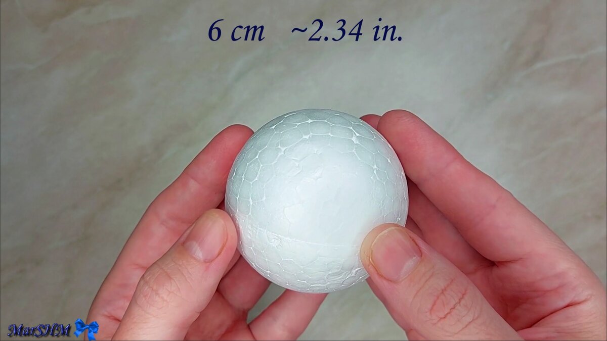 Пенопластовая основа в форме шара 6 см