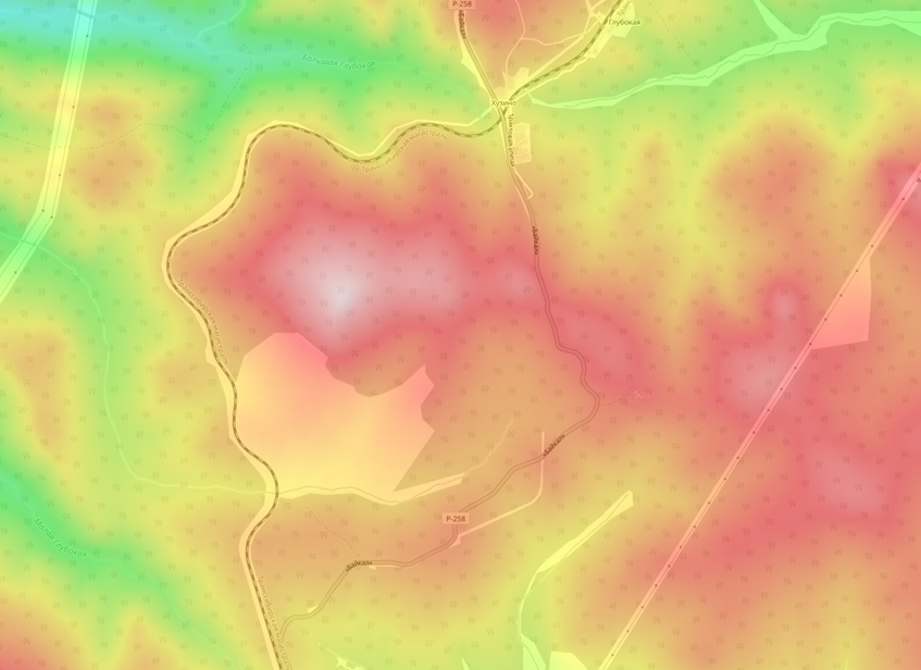 Вокруг высоты 1011 метров в районе Глубокой. https://ru-ru.topographic-map.com/map/?center=51.85471%2C103.83256&zoom=14