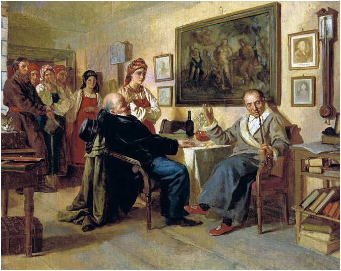 Н.В. Неврев. Торг. Сцена из крепостного быта. Из недавнего прошлого. 1866 г. Государственная Третьяковская галерея.
