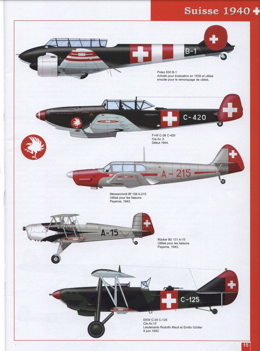 Самолёты ВВС Швейцарии времён Второй Мировой войны © «Aero Journal», 2000