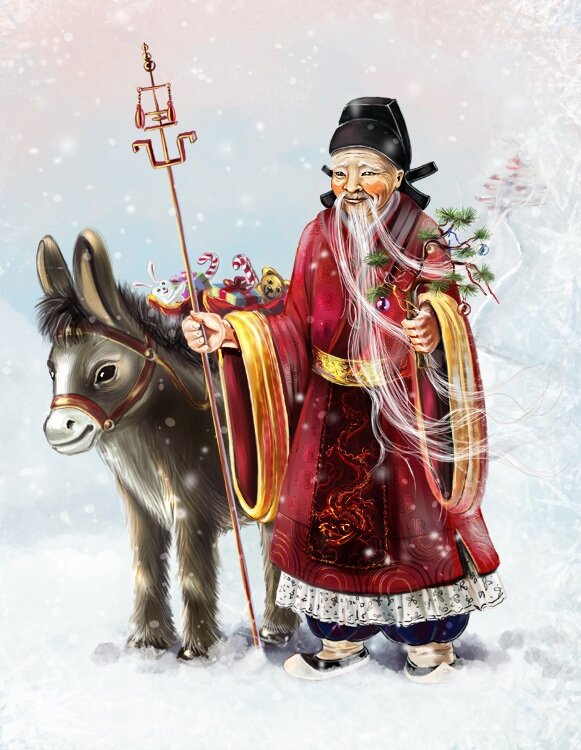 Добрый зимний волшебник Дед Мороз отмечает день рождения