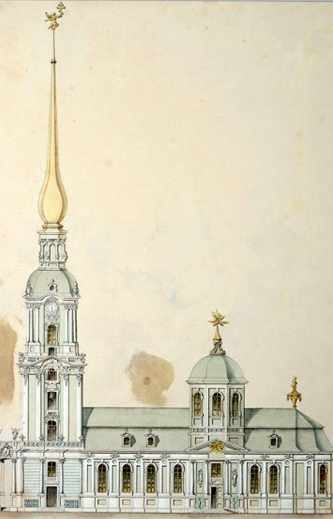 2-я Исаакиевская церковь. Н. Ф. Гербель. Южный фасад церкви Исаакия Далматского. 1721