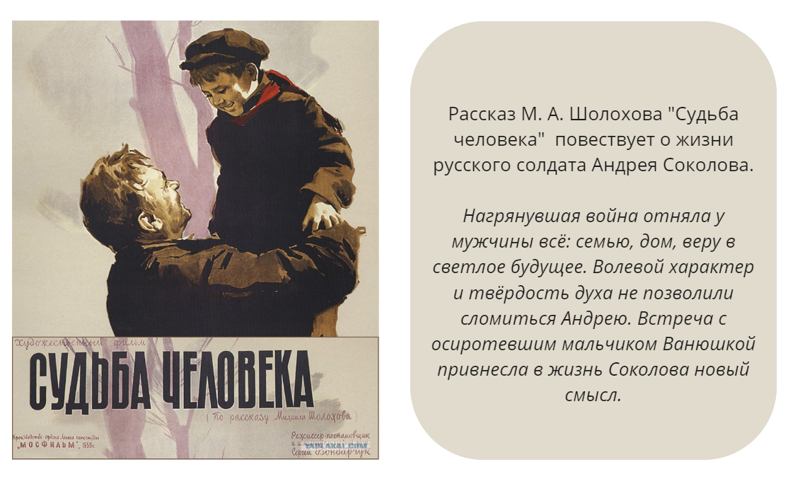 Сколько рассказчиков в произведении судьба человека. ЕГЭ сочинение Шолохов судьба человека.