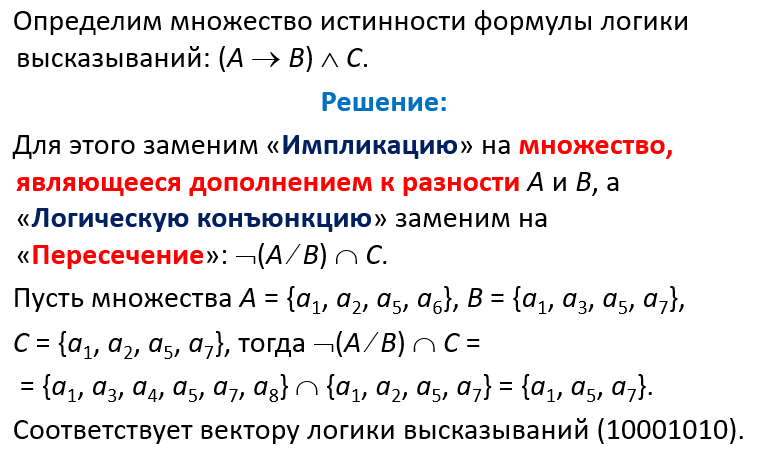 Множественные отношения. Формулы логики высказываний. Формулы по логике. Равносильность формул логики высказываний. Сворачивание логической формулы.