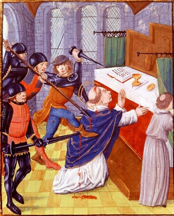 Убийство Томаса Бекета. Гравюра. Изображение из открытых источников.