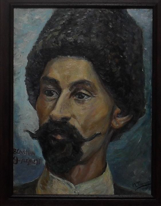 Портрет Гуржибекова Блашка, художник Туганов Махарбек 1929 г., акв., масло