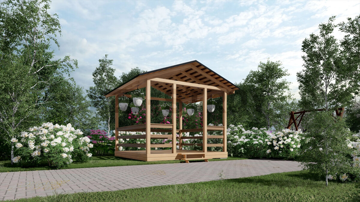 Терраса из лиственницы. Проект KZS GGroup