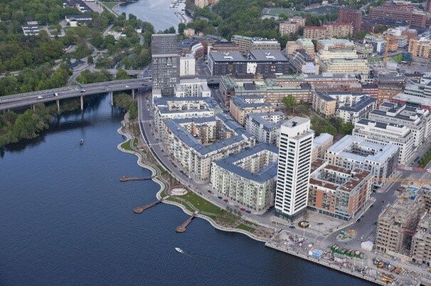 Вид сверху на набережную Hornsbergs strandpark 