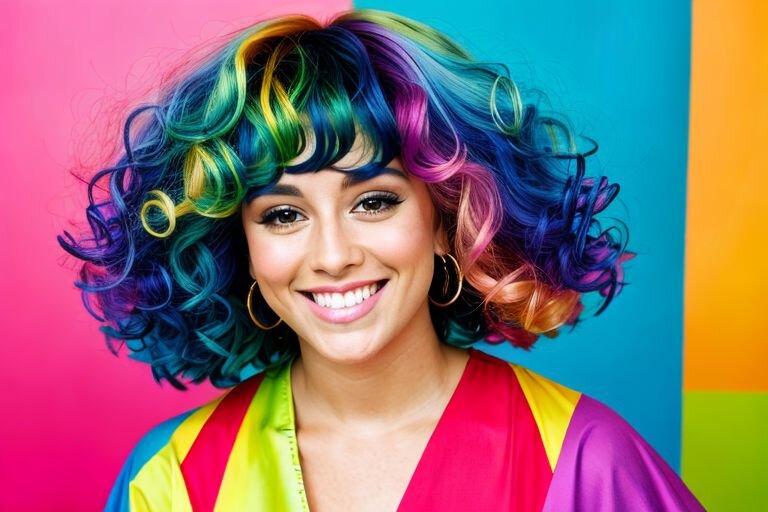 Цветное окрашивание и завивка волос в "Леди Shine"