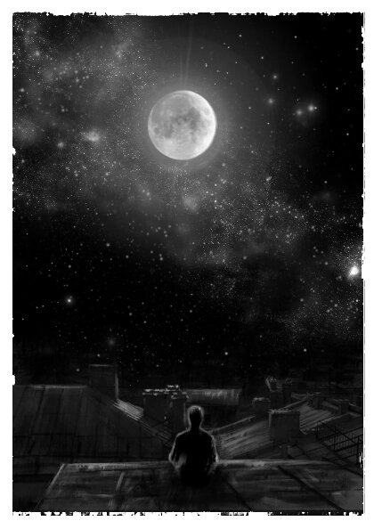 #inktoberMoon #inktober2021Moon #inktoberRoof #inktober2021Roof #moon #roof