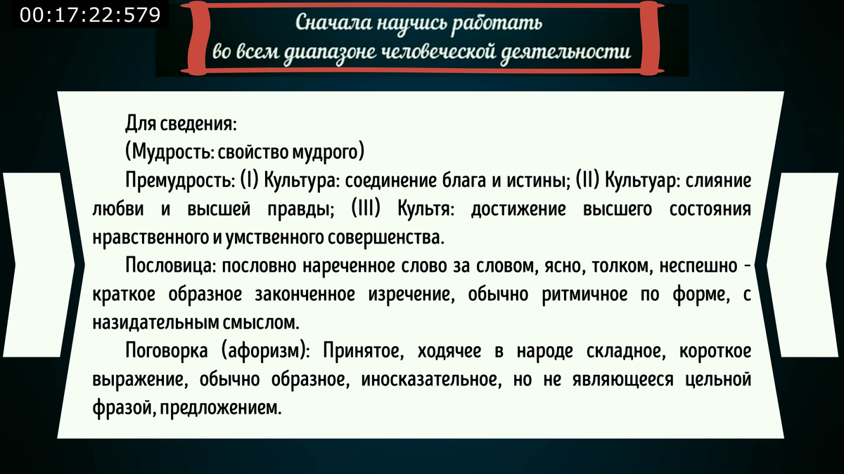 Краткое описание слов термиов поговорка, пословица, премудрость.