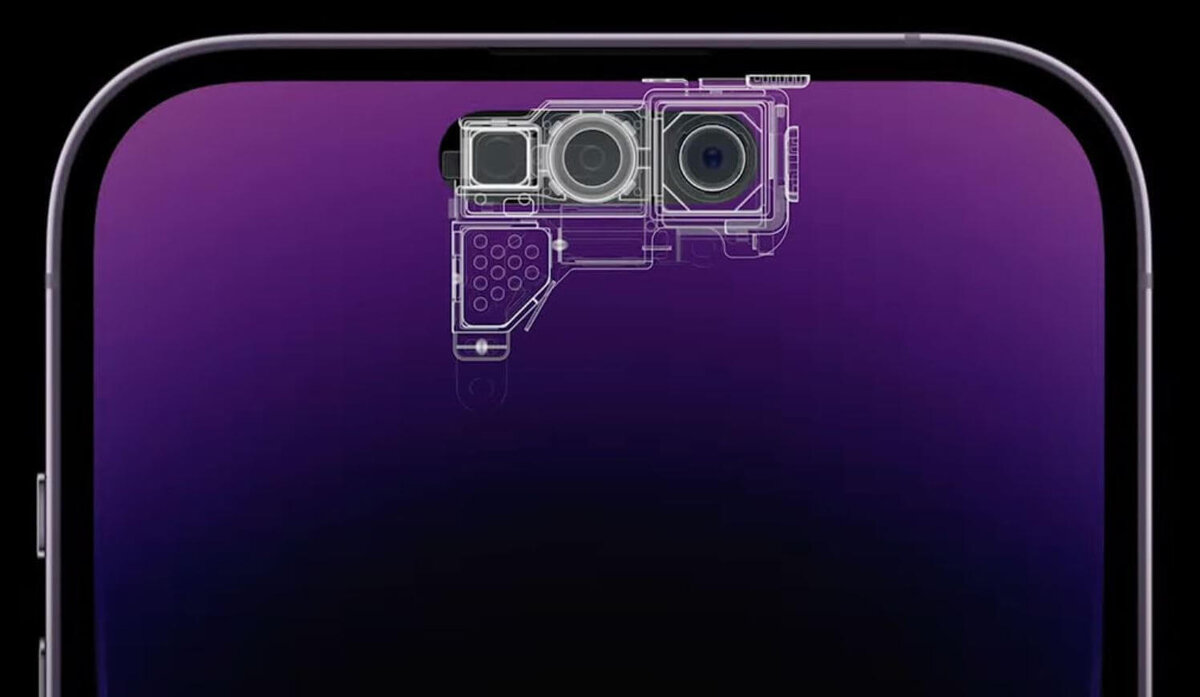    В Dynamic Island спрятаны те же модули, что и в «челку», но они стали компактнее