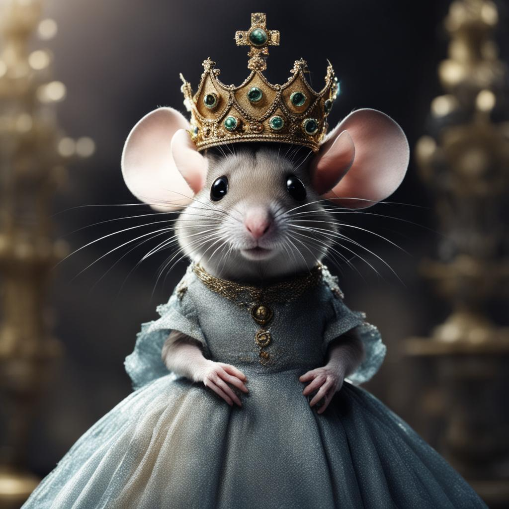У меня на голове корона, потому что меня позвали сыграть роль Королевы Мыши. А вообще, я обычная маленькая и незаметная мышка, которая просто выполняет свою работу.