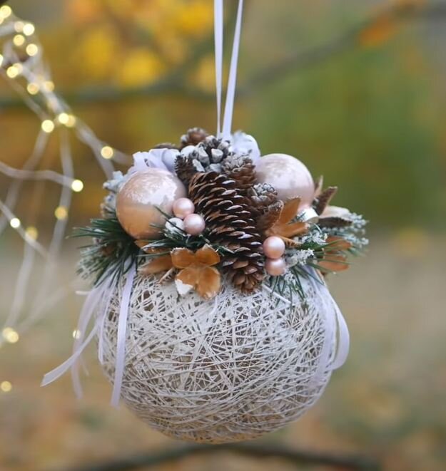 Создаем елочный шар из ниток «Новогоднее чудо»: Мастер-Классы в журнале Ярмарки Мастеров