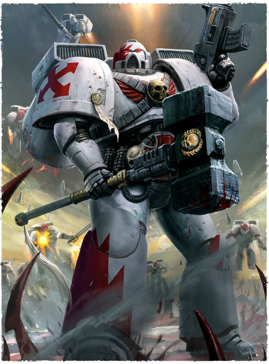 Космический десантник из лояльного ордена "Белые Шрамы".