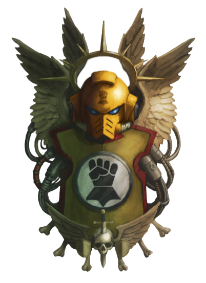 Герб "Имперских Кулаков" с их основной символикой, которая указывая на наплечниках и броне.