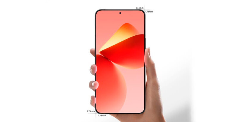 Толщина рамок дисплея в смартфоне Meizu 21 (источник: Meizu)