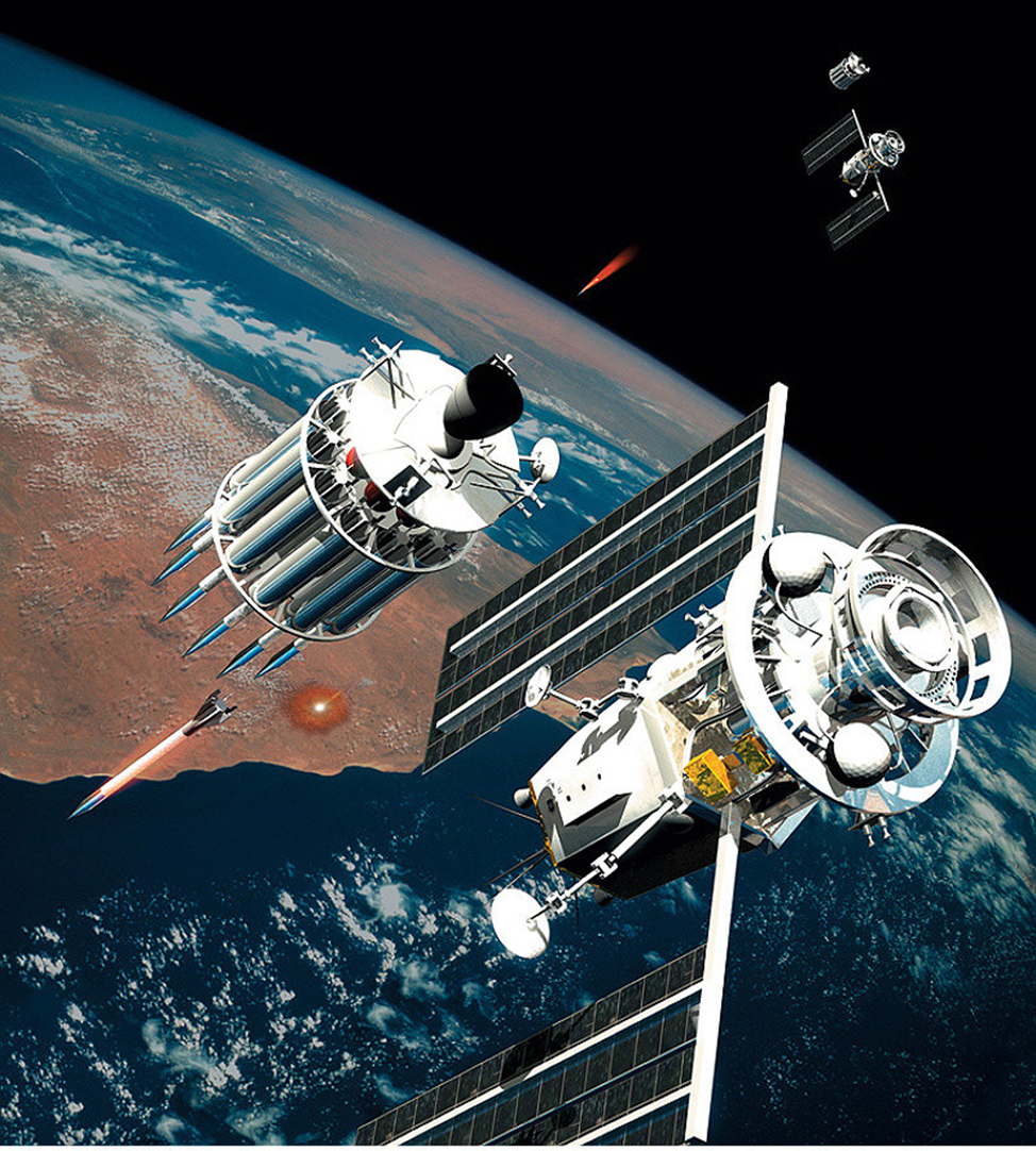 Космическая станция. Вольфрамовые стержни кинетическое оружие. Орбитальный лазер. Космическая пушка. Вооружение в космосе.