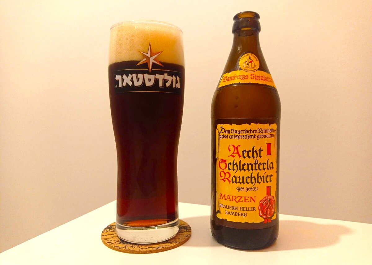 Aecht Schlenkerla Rauchbier – Märzen в стакане. Фото автора