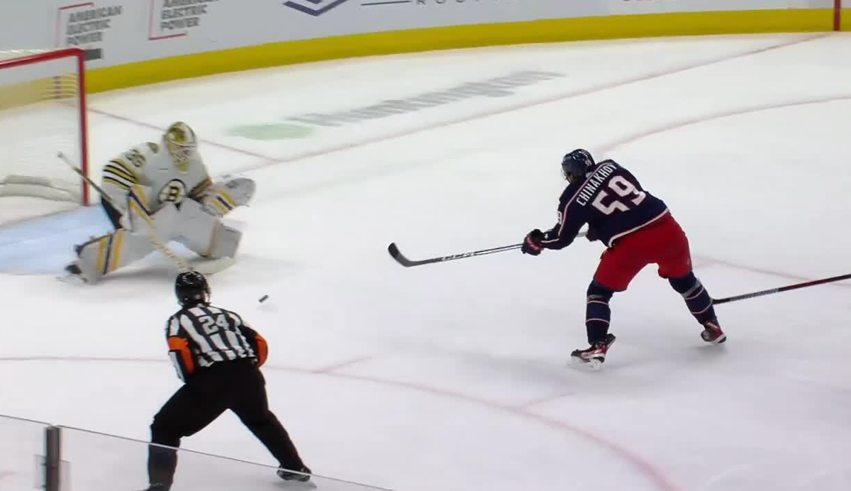 Егор Чинахов поразил ворота одного из лидеров НХЛ. Фото: НХЛ