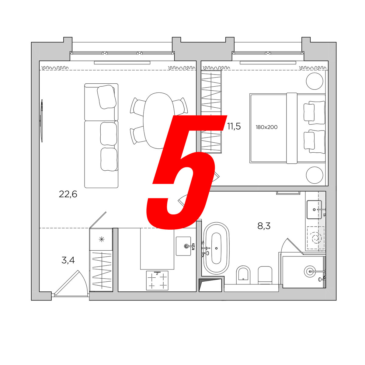 Покажу на примерах планировок однокомнатных квартир, так как в маленьких пространствах особенно важно обращать внимание на планировку.-1-2